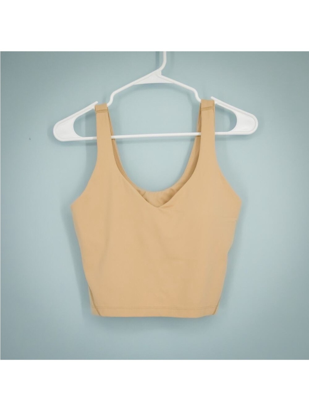 Lululemon Size 8 Tan Nude Align Light Support Crop Active Athletic Tank Top Bra